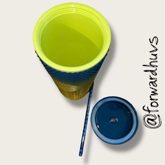 Starbucks Gradient Lemon Yellow Blue Studded Cold Tumbler – Venti 24oz - Picture 4 of 9